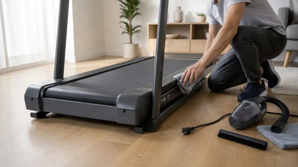 Entretien préventif d’un tapis de course domestique débranché